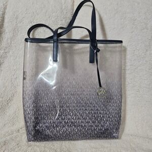 Michael Kors‎ Clear Navy Monogram PVC Tote Bag
